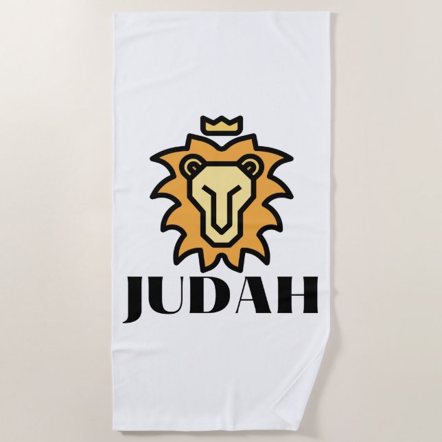Lion Of Judah Faith Basé Sur La Plage Serviette (Devant)