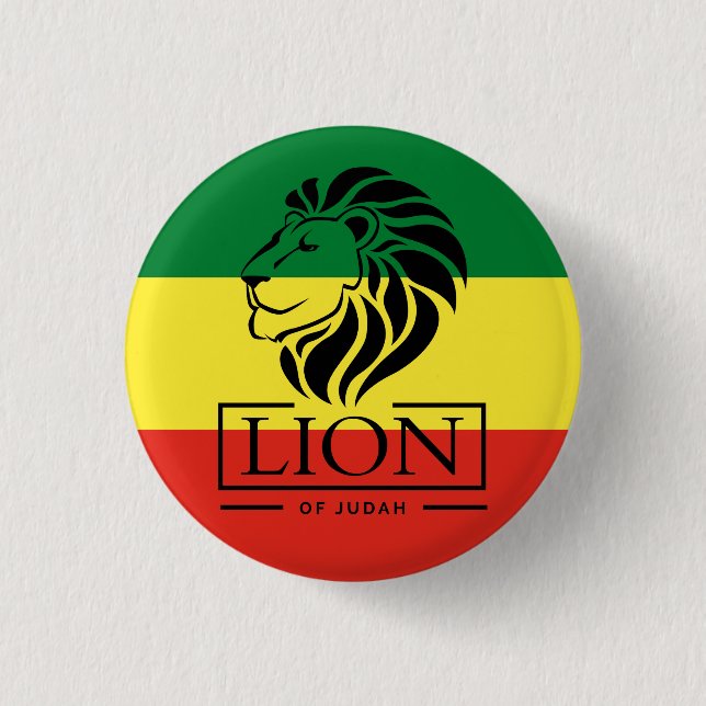 Lion of Judah - Haile Selassie - Rastafari Button (Vorderseite)