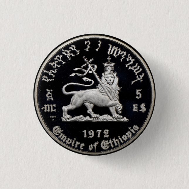 Lion of Judah - Haile Selassie - Rastafari Button (Vorderseite)