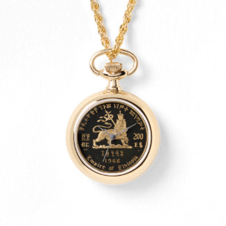 Lion of Judah Haile Selassie Rastafari Gold Watch  Armbanduhr