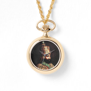 Lion of Judah Haile Selassie Rastafari Gold Watch Armbanduhr