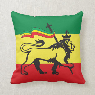 Lion of Judah - Haile Selassie - Rastafari Pillow Kissen