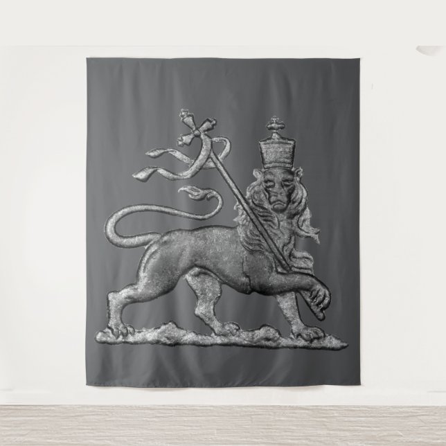 Lion of Judah Jah Army INI Haile Selassie Rasta Wandteppich (Vorderseite)