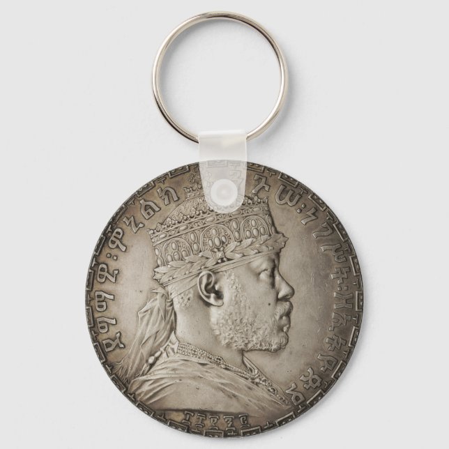 Lion of Judah Jah Army Menelik II Rasta Roots Schlüsselanhänger (Vorderseite)