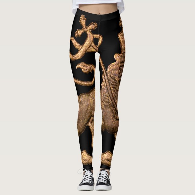 Lion of Judah - Jah Rasta - Power Yoga Leggings (Vorderseite)