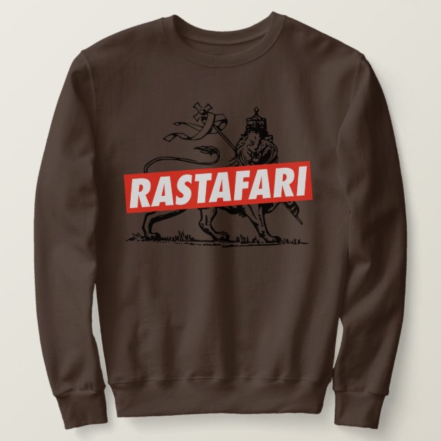 Lion of Judah Jah Rastafari Emperor Rasta Sweater Sweatshirt (Design vorne)