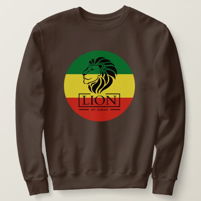 Lion of Judah Jah Rastafari Emperor Rasta Sweater Sweatshirt (Design vorne)