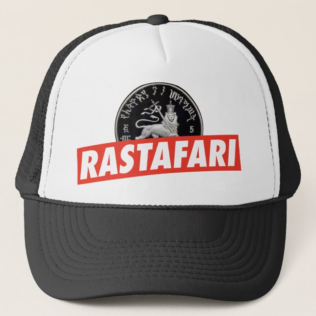 Lion of Judah - Jah Rastafari - Reggae Trucker Cap Truckerkappe (Vorderseite)