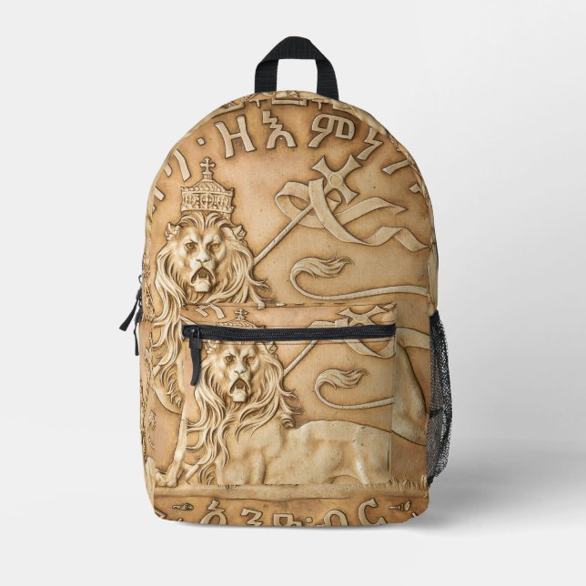 Lion of Judah Rasta Reggae Roots Jah Rastafari  Bedruckter Rucksack (Vorderseite)