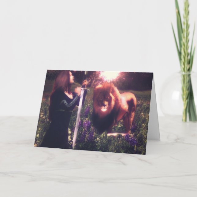 Lion of Judah steht mit meiner Grußkarte Karte (Vorderseite)