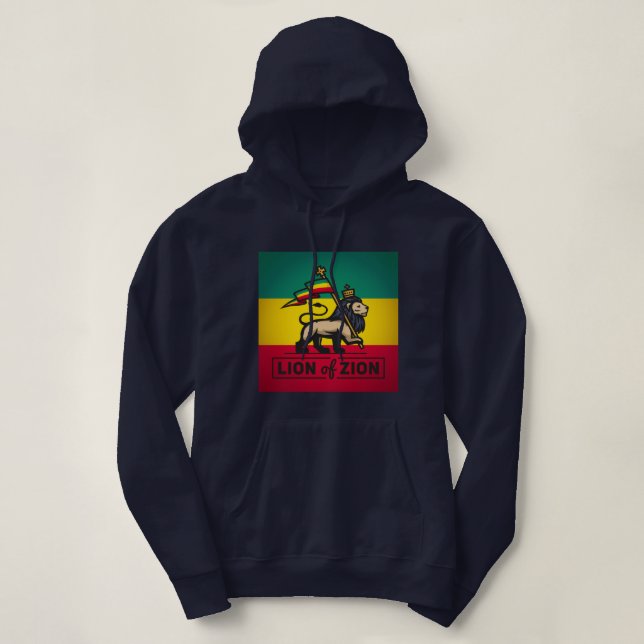 Lion of Zion - Haile Selassie - Judah Queen Hoodie (Design vorne)