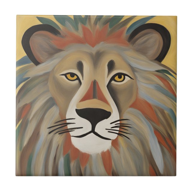 Lion Painting Fliese (Vorderseite)