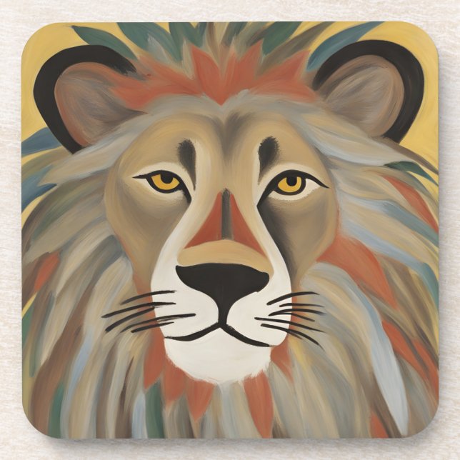 Lion Painting Getränkeuntersetzer (Vorderseite)