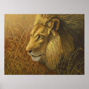Lion Painting Poster