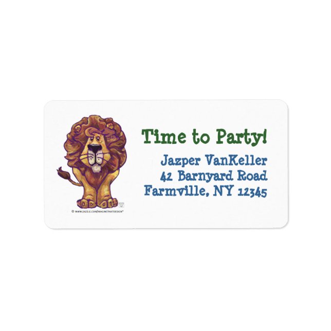 Lion Party Center Adressaufkleber (Vorne)