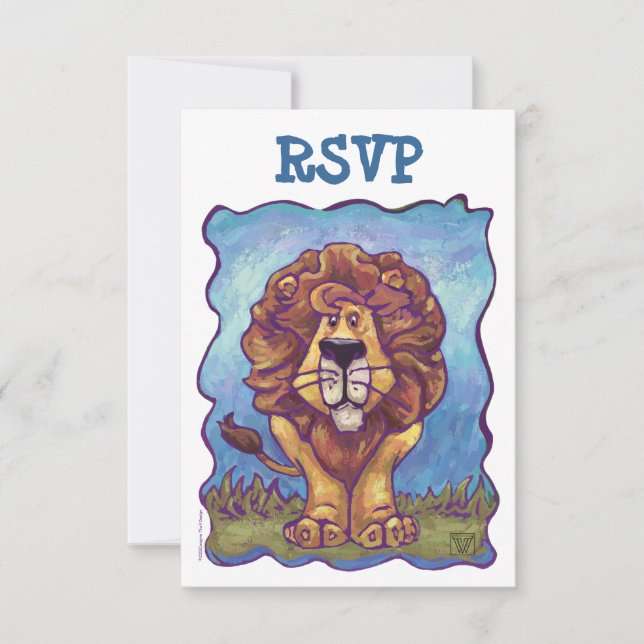 Lion Party Center Koordination von RSVP-Karten RSVP Karte (Vorderseite)