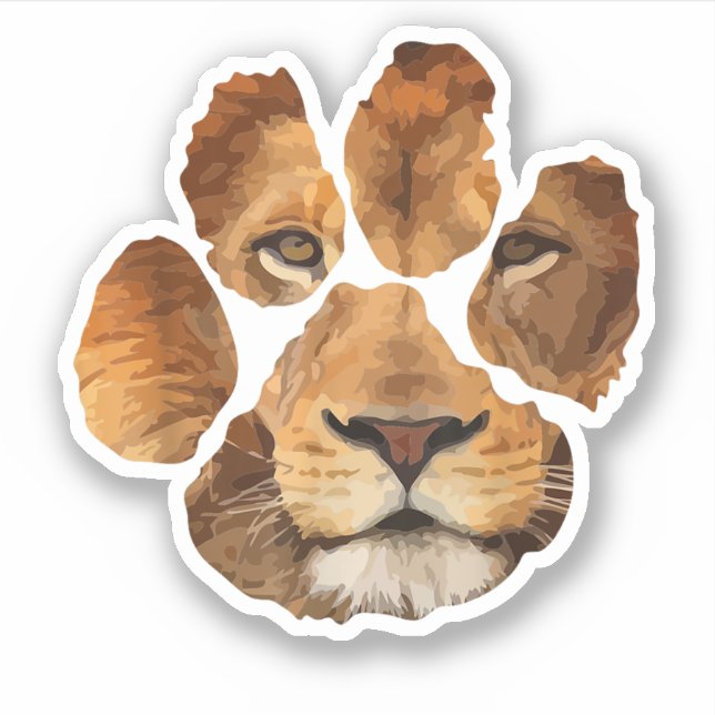 Lion Paw Print Animal Aufkleber (Vorderseite)