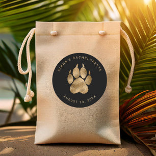 Lion Pawprint Bachelorette Black Gold ID1148 Runder Aufkleber