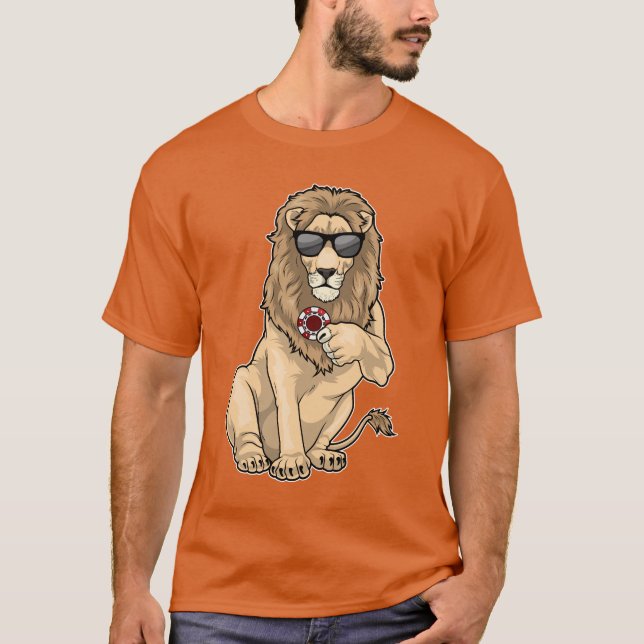 Lion Poker Poker Chips T-Shirt (Vorderseite)