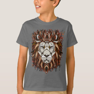 Lion polygone   Dessin coloré   T-shirt Lion