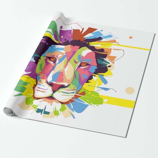 Lion Pop Art Geschenkpapier (Ungerollt)