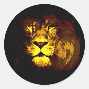 Lion Pop Art Runder Aufkleber