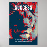 Lion Pop Art Success Quote Inspirational Poster<br><div class="desc">The secret of success in life,  is to be ready for opportunity when it comes</div>