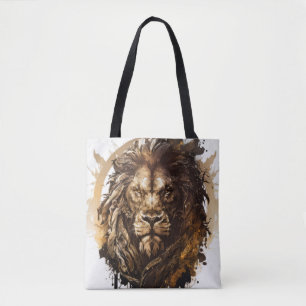 Lion Portrait Animal Painting Wildlife Tasche