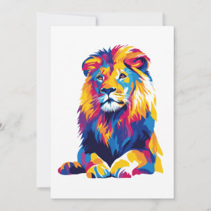 Lion Portrait Illustration Aquarellmalerei Einladung
