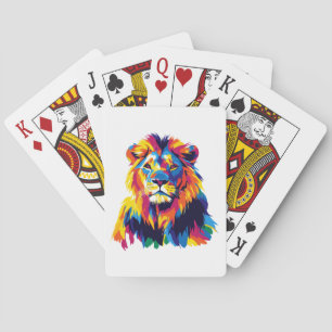 Lion Portrait Illustration Aquarellmalerei Spielkarten