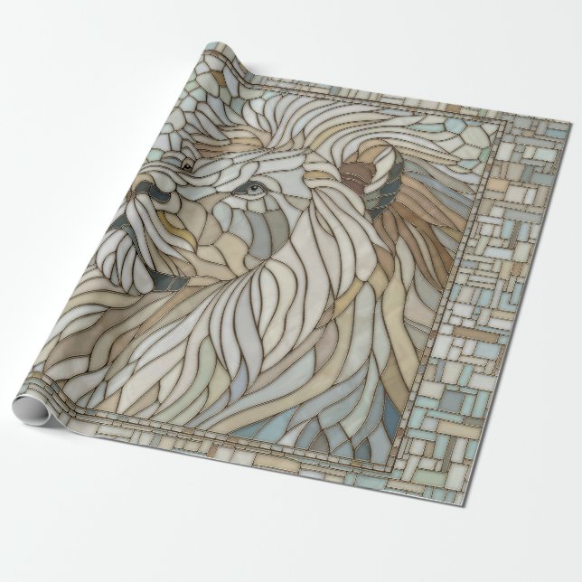 Lion Portrait Mosaik Art Geschenkpapier (Ungerollt)