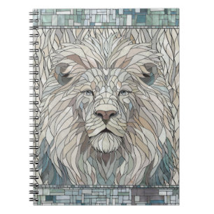 Lion Portrait Mosaik Art Notizblock