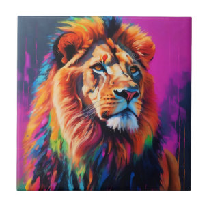 Lion Portrait Painting Art Fliese