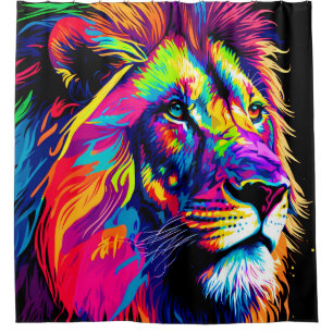Lion Portrait Painting Duschvorhang