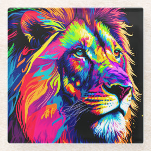 Lion Portrait Painting Glasuntersetzer