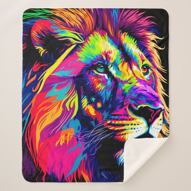 Lion Portrait Painting Sherpadecke (Vorderseite)