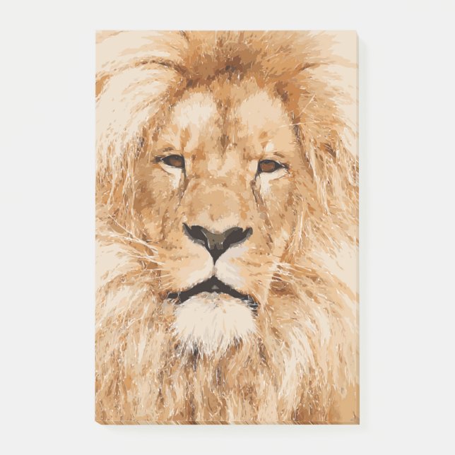 LION PORTRAIT POST-IT KLEBEZETTEL (Vorderseite)