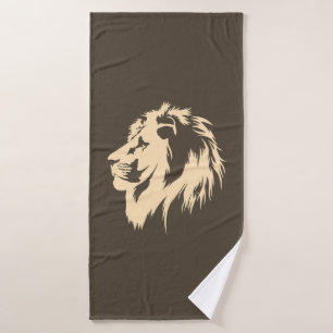 Lion Portrait (Sand) Badehandtuch