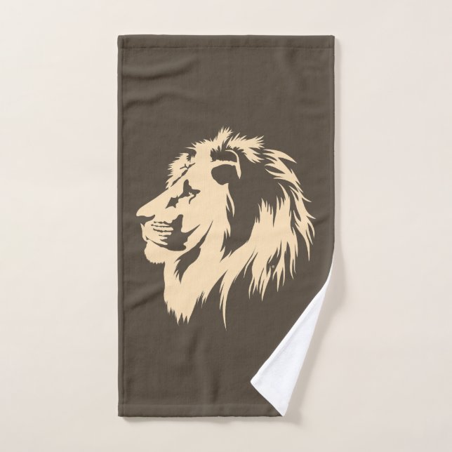 Lion Portrait (Sand) Handtuch (Handtuch)