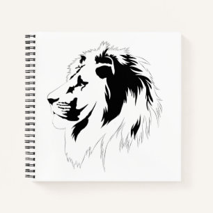 Lion Portrait (schwarz) Notizbuch