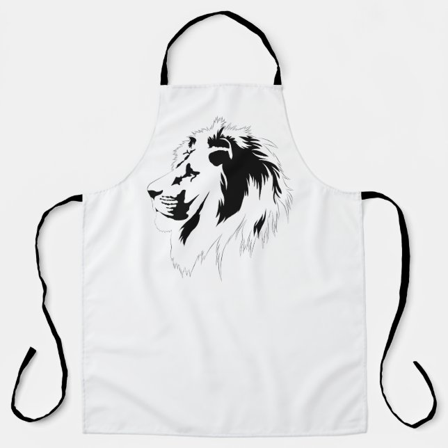 Lion Portrait (schwarz) Schürze (Vorderseite)