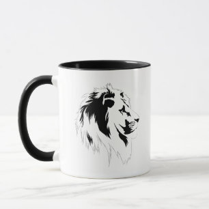 Lion Portrait (schwarz) Tasse