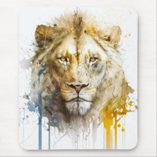Lion Portrait Tiermalerei Mousepad