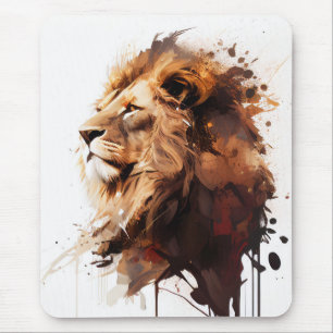 Lion Portrait Tiermalerei Mousepad