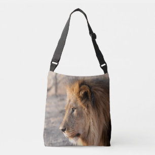 Lion Portrait Tragetaschen Mit Langen Trägern