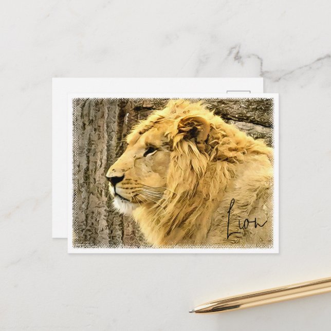 Lion Postkarte (Vorderseite/Rückseite Beispiel)