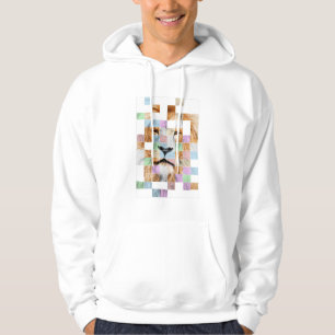 Lion Predator Pixel Retro Lion Safari Geschenk Hoodie