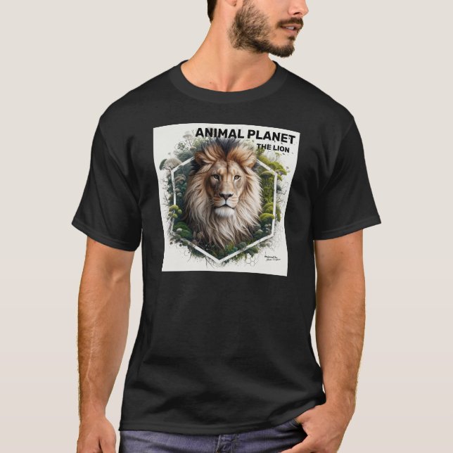 Lion Printed T - Shirt - Animal Art (Vorderseite)