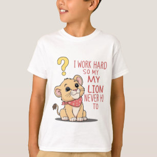 Lion Puff en colère - Joli T-Shirt Lion en caricat