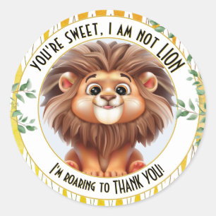 Lion Pun Safari Vielen Dank Runder Aufkleber